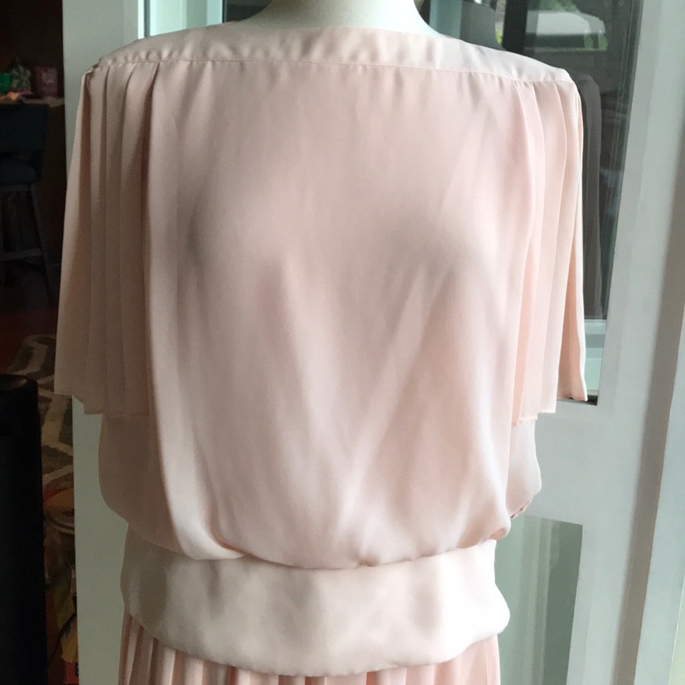 Vintage Skirt set Peach with Pearl accents